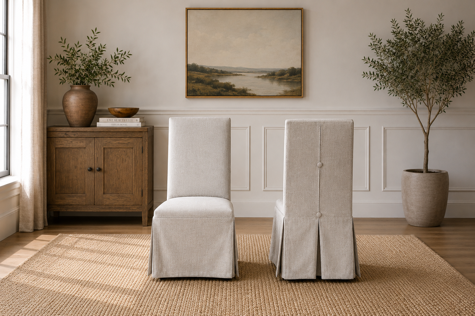 Button Back Chair