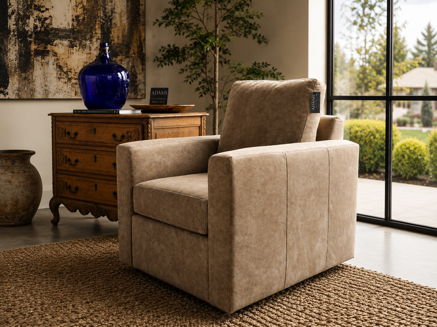 Gramercy Swivel Chair — sculpted swivel occasional chair