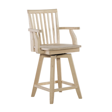 Mission Slat Back Swivel Counter Arm Stool