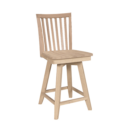 Mission Slat Back Swivel Counter Stool