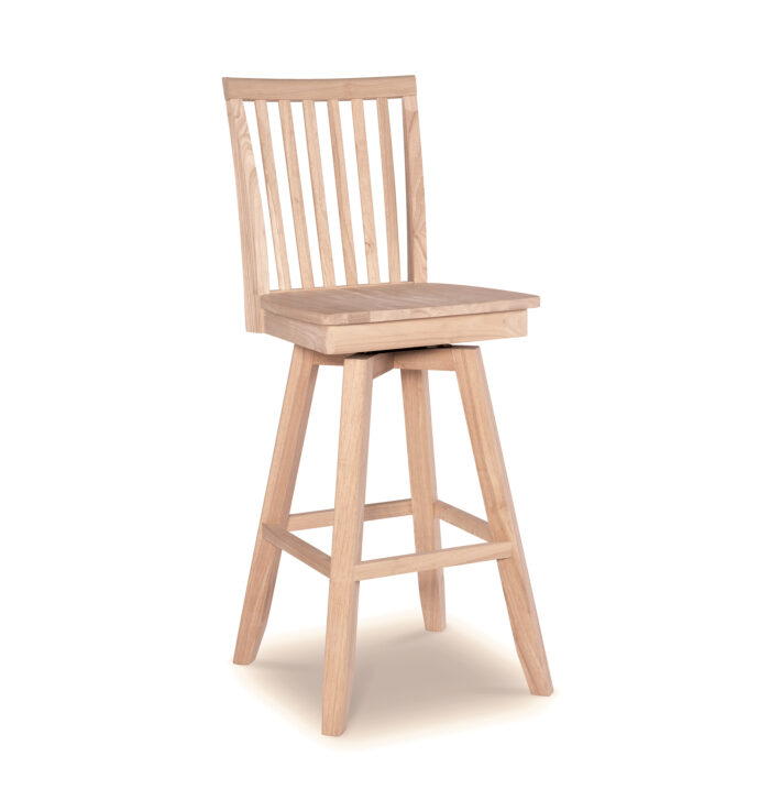 Mission Slat Back Swivel Bar Stool