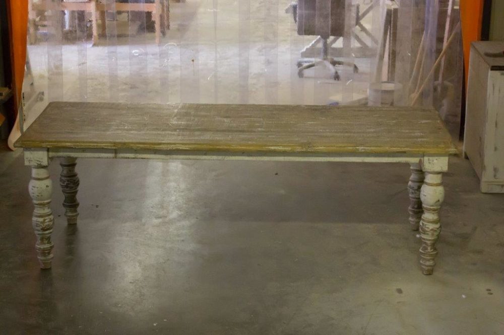 Antique Elmwood Table on Turned Leg - Image 2
