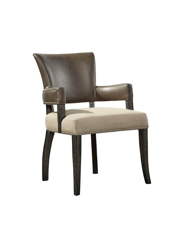 Leather & Linen Arm Chair