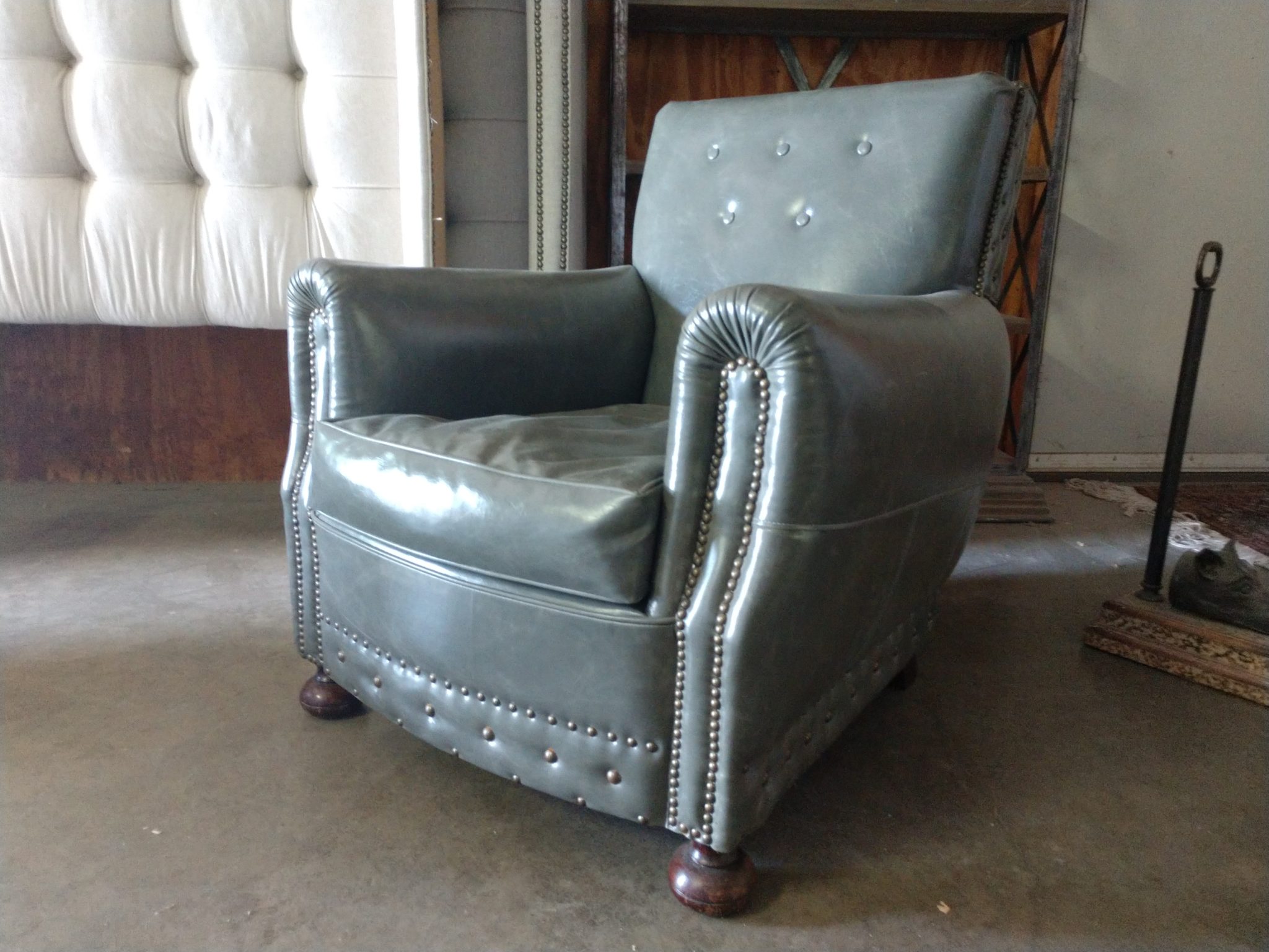 Gray Leather Chair 
