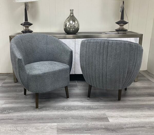 Channel Tufted Club Chair, Grey