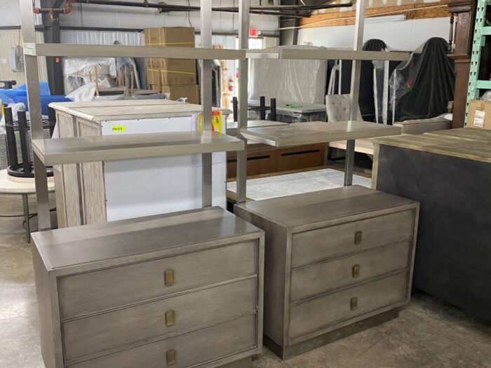Pair of Open Bookcases with Chest