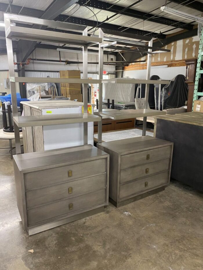 Pair of Open Bookcases with Chest