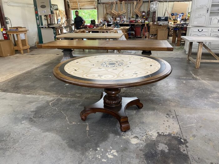 Round Marble Top, Inlaid Table