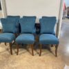 Set of 6 Blue Velvet Dining Chairs - Image 2