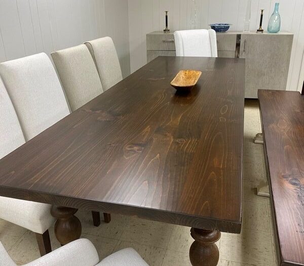 Turned Leg Farmhouse Table