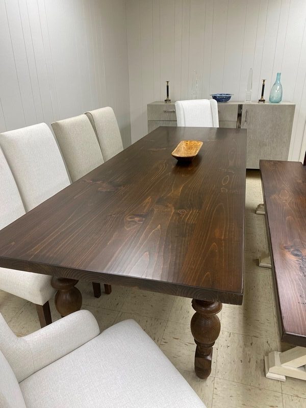 Turned Leg Farmhouse Table