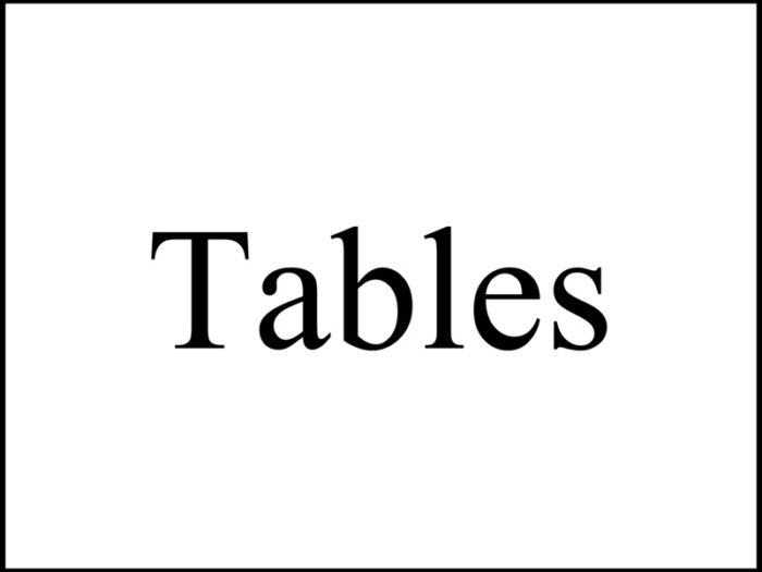 Tables