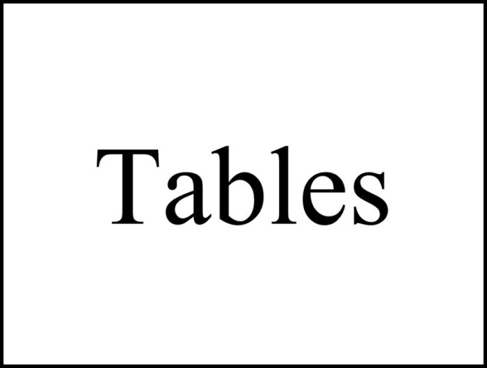 Tables