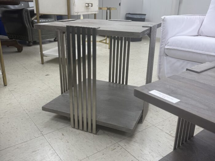 Pair of Wood and Metal End Tables